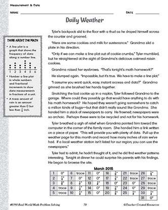Measurement and Data Math Worksheet and Answer Key Grade 4-6