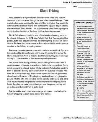 Ratios and Proportional Relationships Math Worksheet and Answer Key Grade 5-7