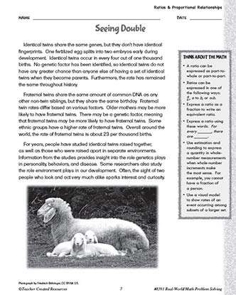 Ratios and Proportional Relationships Math Worksheet and Answer Key Grade 5-9