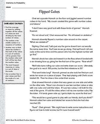 Statistics and Probability Math Worksheet and Answer Key Grade 5-8