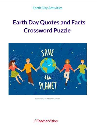 Earth Day Quotes and Facts Crossword Puzzle