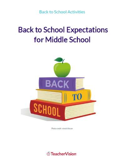 Back to School Expectations for Middle School Planning Activity