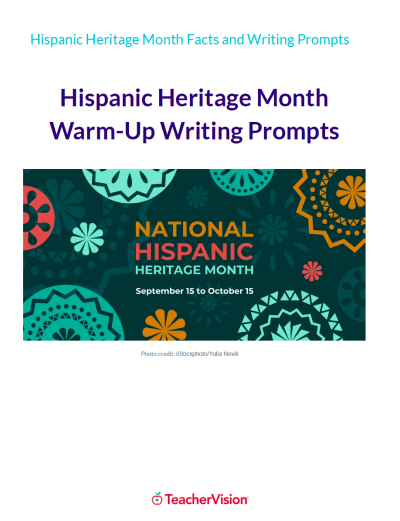 Hispanic Heritage Month Warm-Up Writing Prompts