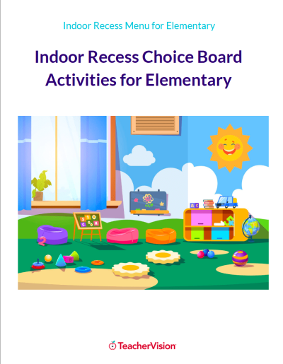 Indoor Recess Choice Board Activities for Elementary