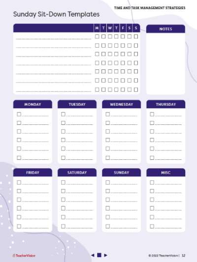 Sunday Sit-Down: Priorities List Template
