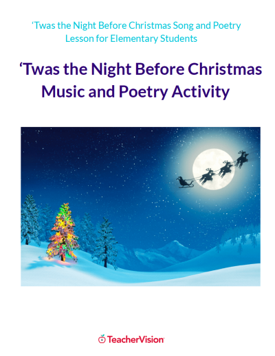 'Twas the Night Before Christmas Poetry and Music Activity for Elementary