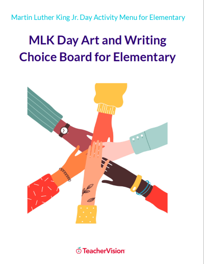 MLK Day Art and Writing Choice Board for Elementary