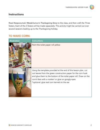 Native American Crafts - Thanksgiving Activity - Kindergarten