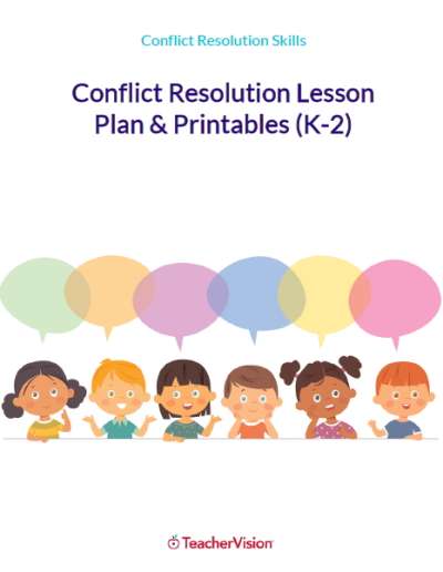 Conflict resolution lesson plan & printables for K-2
