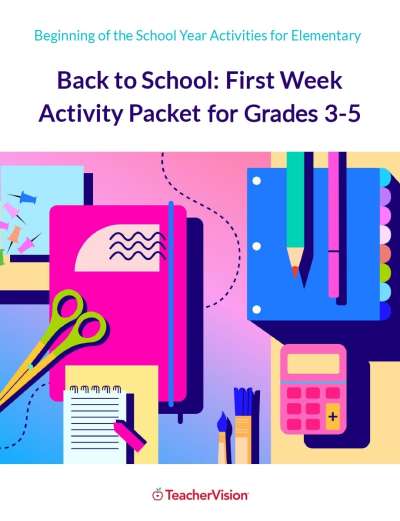 First Week of School Activities for 3rd Grade, 4th Grade and 5th Grade