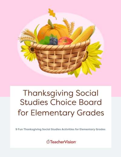 Social Studies Thanksgiving Choice Board