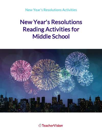 New Year's resolutions reading activities for middle school