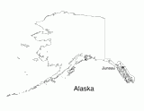 Alaska State Map with Capital