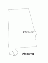 Alabama State Map with Capital