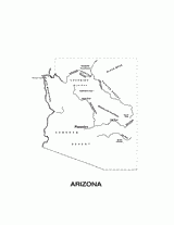 Arizona State Map with Physiography