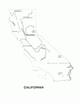 California State Map with Physiography