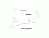 Connecticut State Map with Physiography