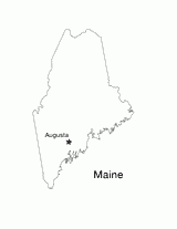 Maine State Map with Capital