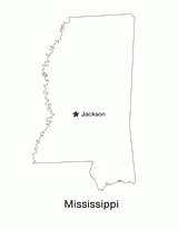 Mississippi State Map with Capital