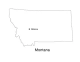 Montana State Map with Capital