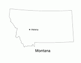Montana State Map with Capital