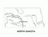 North Dakota State Map with Physiography