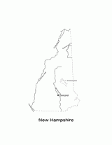 New Hampshire State Map with Physiography
