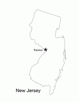 New Jersey State Map with Capital