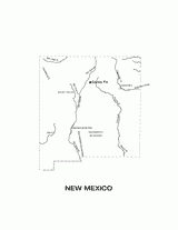 New Mexico State Map with Physiography