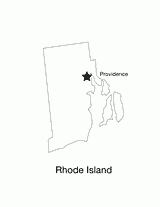 Rhode Island State Map with Capital