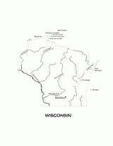 Wisconsin State Map with Physiography