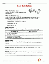 Seat-Belt Safety Part I Printable (3rd - 6th Grade) - TeacherVision