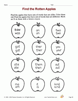 Find the Rotten Apples Printable Activity