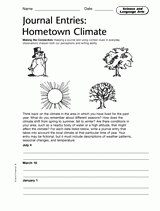 Science and Language Arts: Journal Entries - Hometown Climate