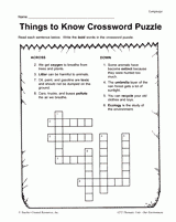 Things to Know About the Environment: Crossword Puzzle