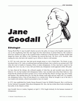 Jane Goodall Ethologist Printable 4th 8th Grade Teachervision