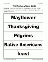 Thanksgiving Word Cards