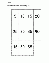 Number Cards (Count by 5s)