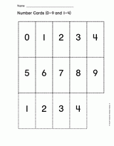 Number Cards (0-9 and 1-4)