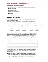 Home Activities: Geometry (Gr. 5)