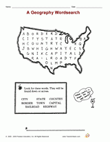 A Geography Wordsearch