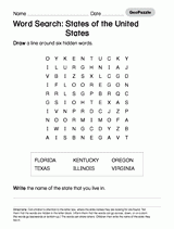 Word Search: States of the United States