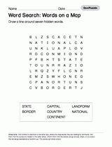 Word Search: Words on a Map