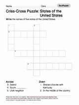 Criss-Cross Puzzle: States of the United States