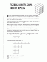 Factoring, Geometric Shapes, and Prime Numbers