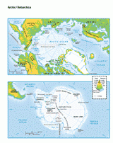 Map of the Arctic & Antarctica