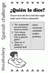 Spanish Vocabulary Challenge: Who Says That?