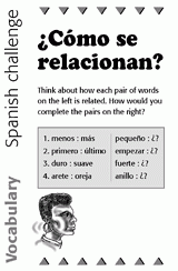 Spanish Vocabulary Challenge: Related Words