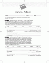 Survival Actions Vocabulary Lesson