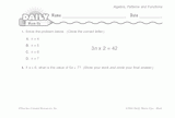 Math Warm-Up 254 for Gr. 5 & 6: Algebra, Patterns & Functions